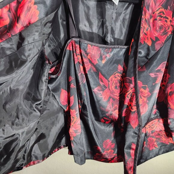 Alex Evenings Womens Black & Red Floral Jacket & Camisole 2-Piece Set Size 1X - Picture 3 of 16